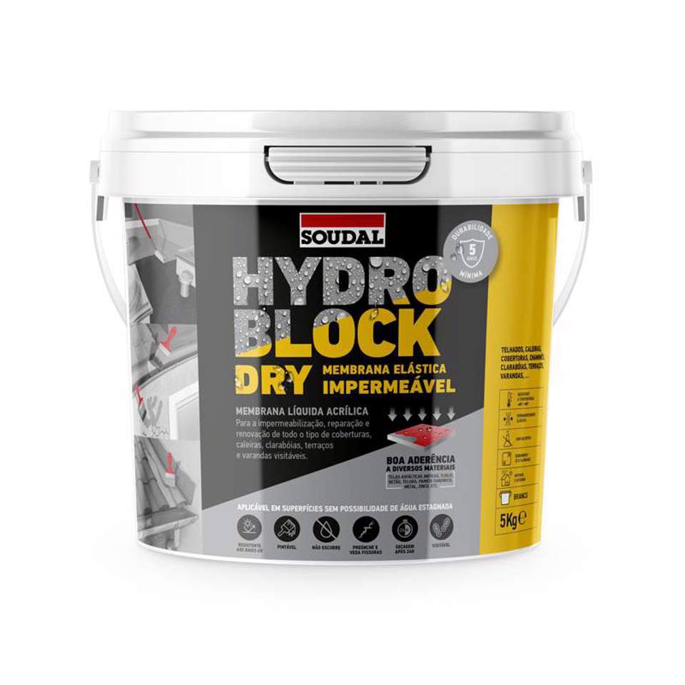 SOUDAL-HYDRO BLOCK DRY BRANCO 5KG