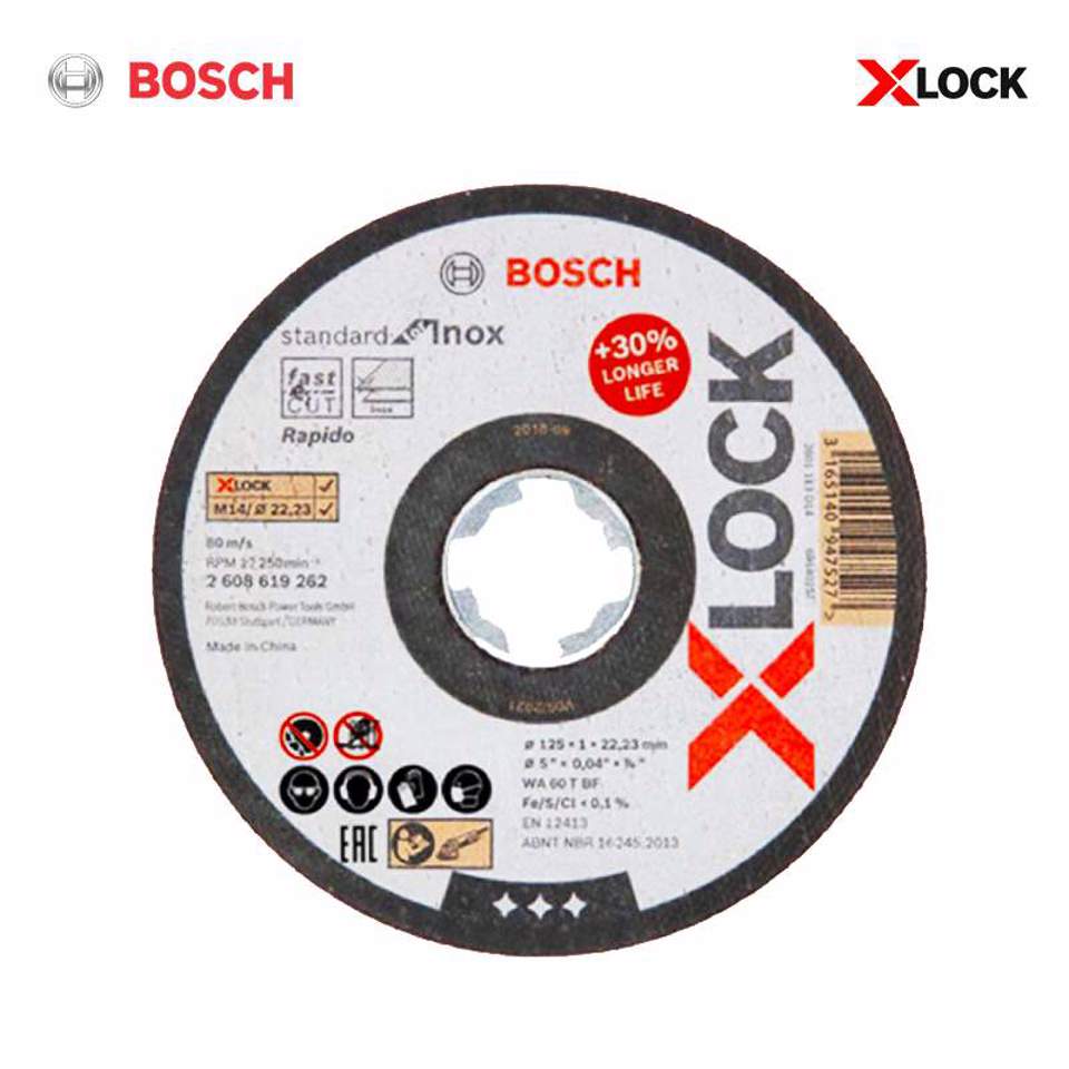 BOSCH-X-LOCK Lata de 10 discos de corte Inox 125x1mm